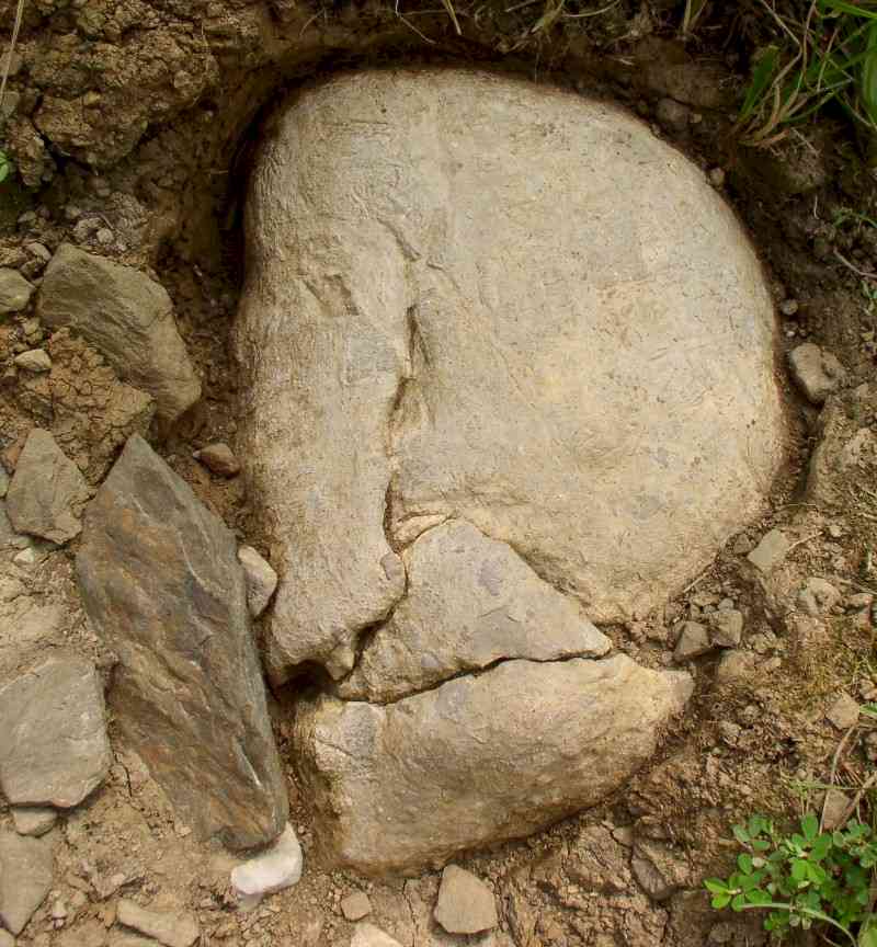 Skull-like Figure in Limestone - Day's Knob Archaeological Site (33GU218)