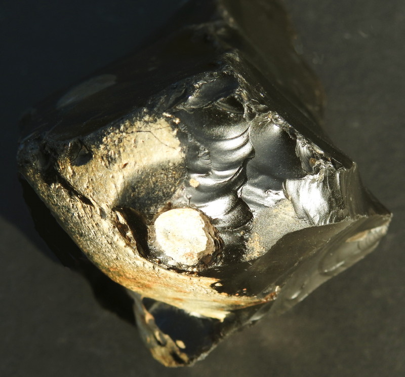 Gro Pampau Artifact - Flint Gouge, Flaking Impact Scars