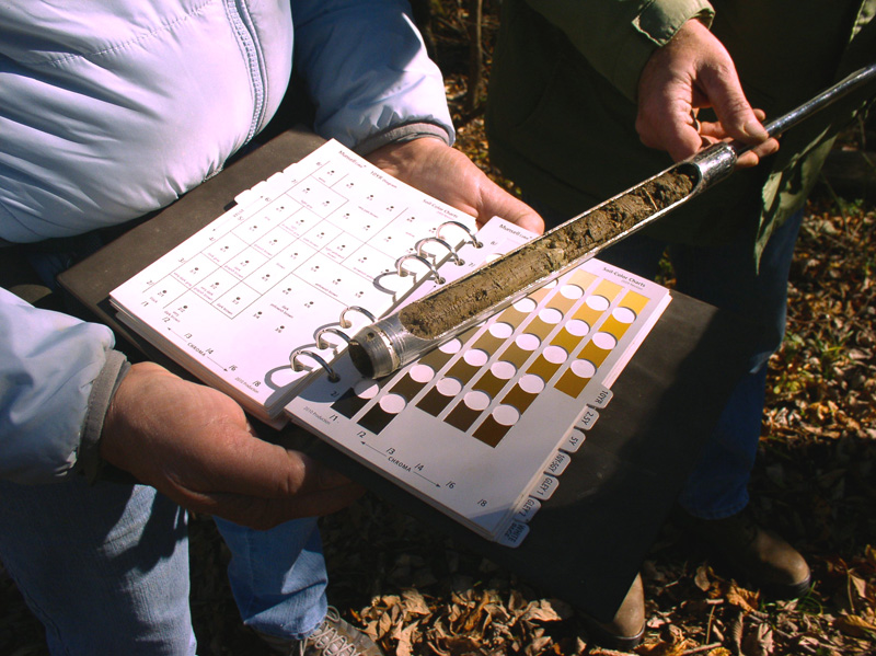 Core sampling at the earthwork, 33GU218 (Day's Knob) in Ohio